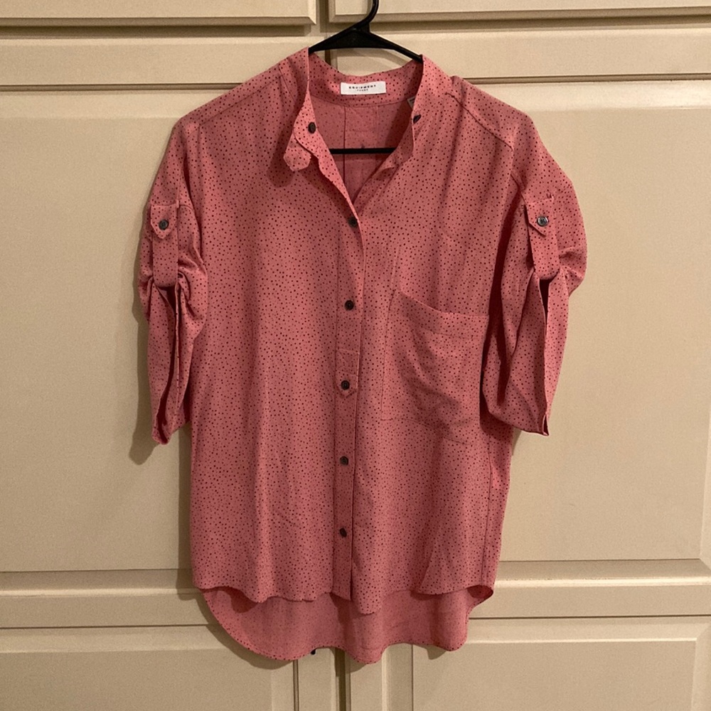 Equipment Femme pink short sleeve blouse